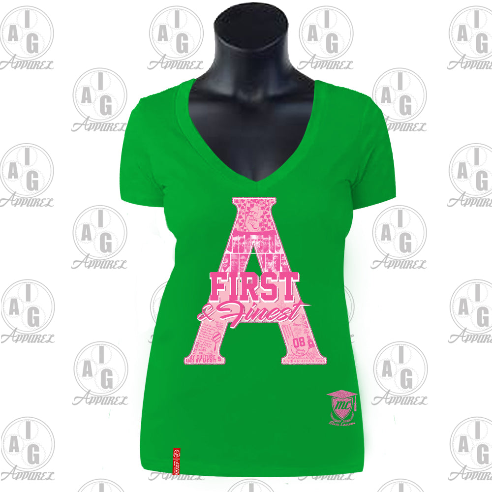 First and Finest Ladies V-Neck Tee