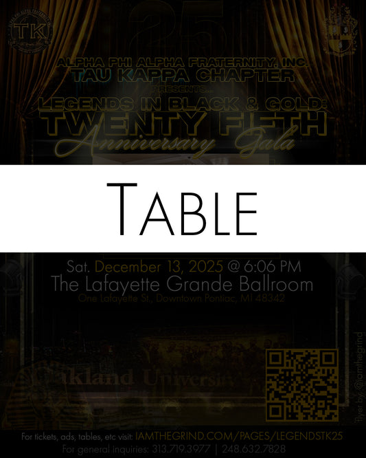 Legends in Black and Gold Table