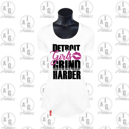 Detroit Girls Grind Harder Ladies Scoop Tee