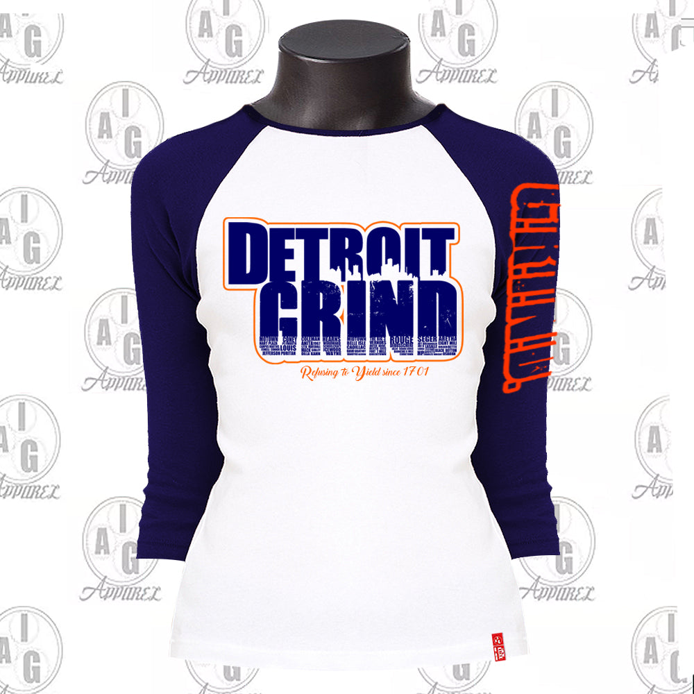 Detroit Grind Ladies Raglan Plus